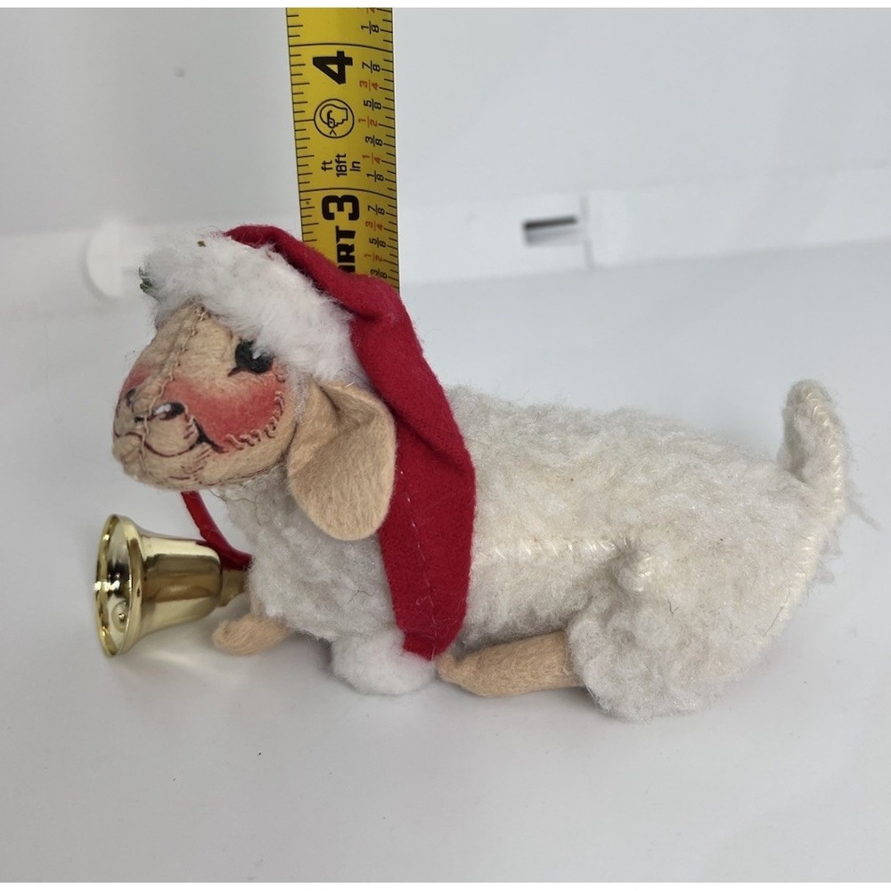 Vintage 1992 Annalee Christmas Lamb Sheep Santa Hat Bell USA - Picture 4 of 9